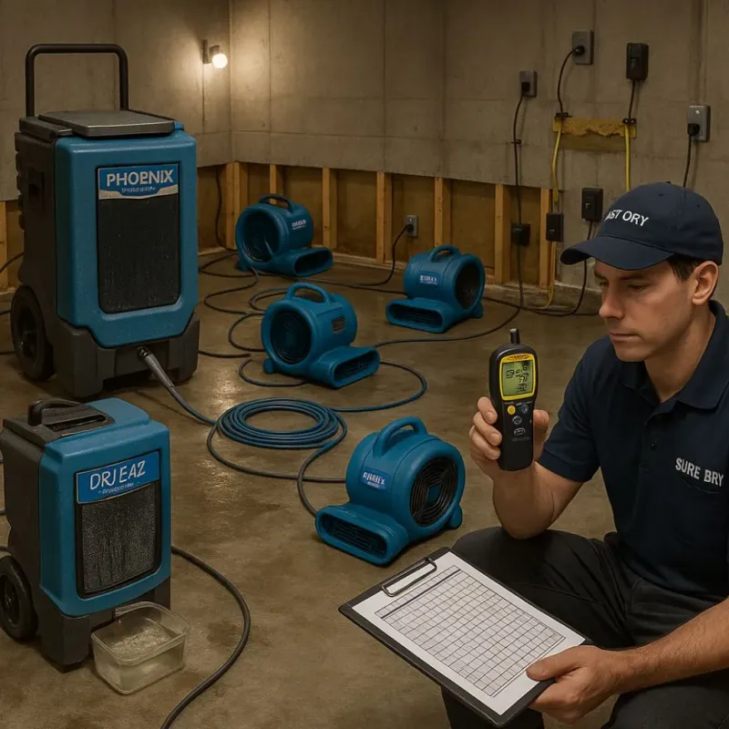 Structural Drying and Dehumidification process in South Ogden, UT